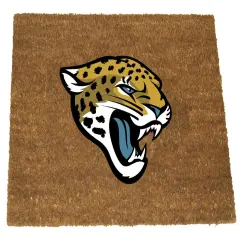 The Memory Company NFL Jacksonville Jaquars Logo Rectangular Coir Door Mat 29.5" x 19.5" Brown