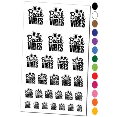 Beach Vibes with Sun and Waves Temporary Tattoo Water Resistant Fake Body Art Set Collection Yellow