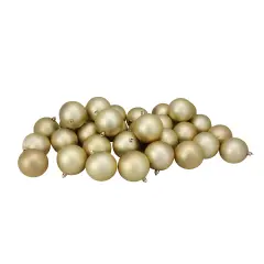 Northlight Matte Shatterproof Christmas Ball Ornaments 3.25" (80mm) - Champagne Gold - 32ct
