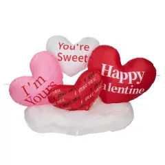 Northlight LED Lighted Inflatable Valentine's Day Conversation Hearts Outdoor Decoration - 5' Red