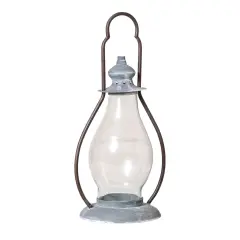 Irvins Country Tinware Carriage House Lantern in Weathered Zinc Grey