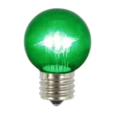 5PK -Vickerman Green Glass G50 Transparent LED Replacement Bulb Warm White