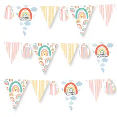 Big Dot of Happiness Hello Rainbow - DIY Boho Baby Shower and Birthday Party Pennant Garland Decoration - Triangle Banner - 30 Pieces