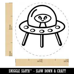 Alien Space Ship UFO Self-Inking Rubber Stamp for Stamping Crafting Planners Dry Pad (No Ink)