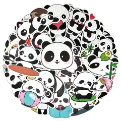 Wrapables Waterproof Vinyl Stickers for Water Bottles, Laptop, Phones, Skateboards, Decals for Teens, 100pcs Panda