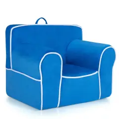 Upholstered Kids Sofa with Velvet Fabric and High Quality Sponge Blue