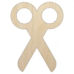 Scissors Symbol Unfinished Wood Shape Piece Cutout for DIY Craft Projects