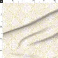 Various Fabrics by the Yard or Fat Quarter Talavera Spring Floral Pastel Colors Pink And Yellow Soft Hues Feminine Custom Printed Fabric by Spoonflower