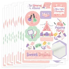 Big Dot of Happiness Pajama Slumber Party - Girls Sleepover Birthday Party Favor Sticker Set - 12 Sheets - 120 Stickers