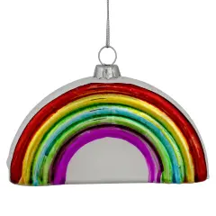 Northlight 4" Shiny Arched Rainbow Hanging Glass Christmas Ornament Multi