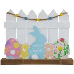 Northlight Happy Easter Bunny with Picket Fence Decoration - 11.75" Multi