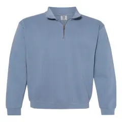 Comfort Colors&reg; Garment-Dyed Quarter Zip Sweatshirt Blue jean