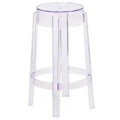 Emma and Oliver 25.75'' High Transparent Counter Height Stool Clear