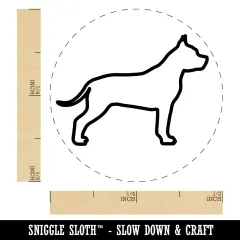 American Staffordshire Terrier Amstaff Dog Outline Self-Inking Rubber Stamp for Stamping Crafting Planners Brown