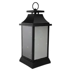 Northlight LED Lighted Flickering Lantern - 16" - Warm White Light - Black