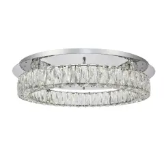 Monroe LED light Chrome Flush Mount Clear Royal Cut Crystal