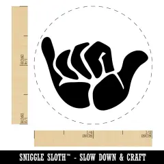 Shaka Hang Loose Surfer Sign Self-Inking Rubber Stamp for Stamping Crafting Planners Orange