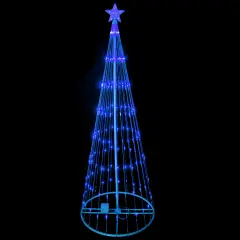 Northlight LED Lighted Show Cone Christmas Tree Outdoor Decoration - 12' - Blue Lights