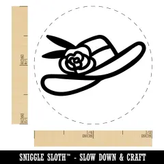 Southern Belle Wide-Brimmed Hat Kentucky Derby Self-Inking Rubber Stamp for Stamping Crafting Planners Fuchsia