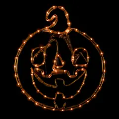 Northlight 18" Orange Jack O Lantern 4 Function LED Lighted Halloween Window Silhouette