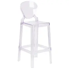 Emma and Oliver Ghost Barstool in Transparent Crystal with Tear Back