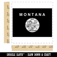 Montana State Flag Self-Inking Rubber Stamp Ink Stamper Red