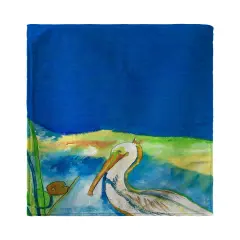 Betsy Drake Colorful Blue Heron Beach Towel