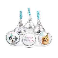 324ct Dog Birthday Party Stickers for Hershey's Kisses Kid's Favors, Party Supplies - DIY - Candy Not Included - By Just Candy