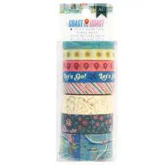 American Crafts Coast-to-Coast Washi Tape 8/Pkg-Foil