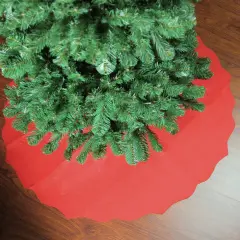 Northlight Christmas Tree Skirt with Scalloped Edge- 38" - Red