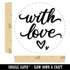 With Love Hearts Self-Inking Rubber Stamp Ink Stamper for Stamping Crafting Planners Dry Pad