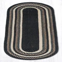 Earth Rugs C-313 Mocha / Frappuccino Oval Braided Rug 2 Feet X 6 Feet
