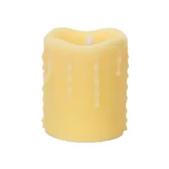 Melrose 5.25" Pre-Lit Ivory Dripping Flameless Pillar Candle - White LED Lights