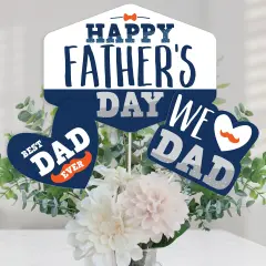 Big Dot of Happiness Happy Father's Day - We Love Dad Party Centerpiece Sticks - Table Toppers - Set of 15