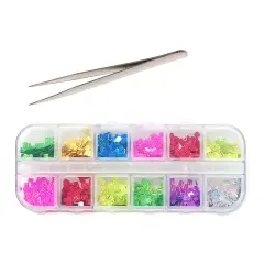 Wrapables Dazzling Nail Art Rhinestones Nail Manicure with Plastic Case Rainbow Blocks