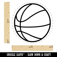 Basketball Sport Self-Inking Rubber Stamp for Stamping Crafting Planners Brown