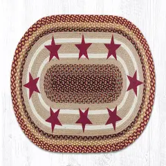 Earth Rugs OP-357 Burgundy Stars Oval Patch 27 Inch X 45 Inch