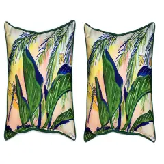 Pair of Betsy Drake Elephant Ears Large Indoor/Outdoor Pillows 16x20