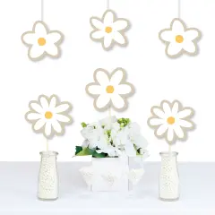 Big Dot of Happiness Tan Daisy Flowers - Decorations DIY Floral Party Essentials - Set of 20