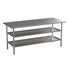 Emma and Oliver NSF Certified Stainless Steel 18 Gauge Work Table with 2 Undershelves