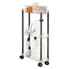 mDesign Slim 3-Tier Portable Household Rolling Cart with Wheels