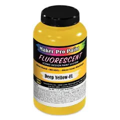 Smooth-On Maker Pro Acrylic-Urethane Paint - Fluorescent Deep Yellow, 16 oz