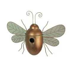 Metal Copper Hanging Decorative Bumblebee Bird House Outdoor Home Garden Decor