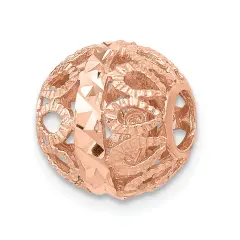 14K Rose Gold Filigree Ball Chain Slide FindingKing