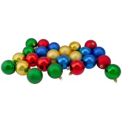 Northlight Shatterproof 2-Finish Christmas Ball Ornaments - 2.5" (60mm) - Multi - 24ct