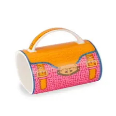 Wild Eye 5" Fashion Avenue Orange and Pink Crocodile Pattern Ceramic Handbag Mug