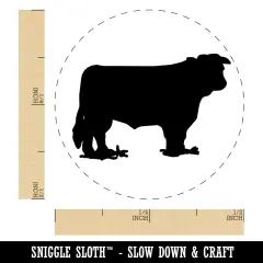 Hereford Cow Solid Self-Inking Rubber Stamp for Stamping Crafting Planners Dry Pad (No Ink)