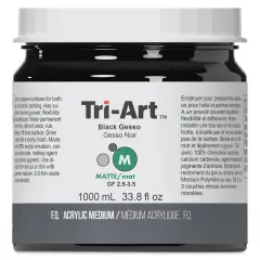 Tri-Art Acrylic Gesso - Black, 1 L