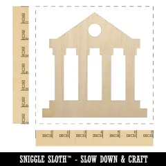 Courthouse Justice Legal Lawyer Judge Icon Unfinished Wood Shape Piece Cutout for DIY Craft Projects