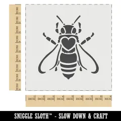 Honey Bee with Heart on Back Wall Cookie DIY Craft Reusable Stencil